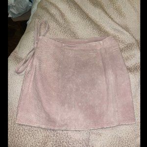 pink jean mini skirt